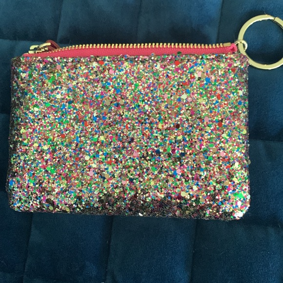 Kate Spade Little GIA GLITTERBALL Pouch. Never carried. Multi color glitter. - Picture 5 of 7
